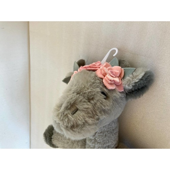 Lambs and Ivy Skylar Plush Stuffed Animal Giraffe Gray Pink Flowers - Picture 7 of 7